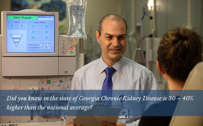 Did you know in the state of Georgia Chronic Kidney Disease 30 – 40% higher than the  national average?